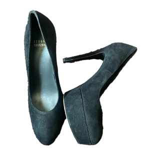 Stuart Weitzman Platform Stiletto Pump Women's Size 6M Black Suede 5" Heel